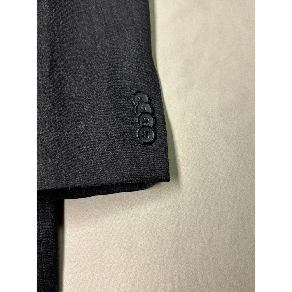 Banana‎ Republic Mens Tailored Slim Fit Suit 42L 34X33 Charcoal Wool Blend 2Pc